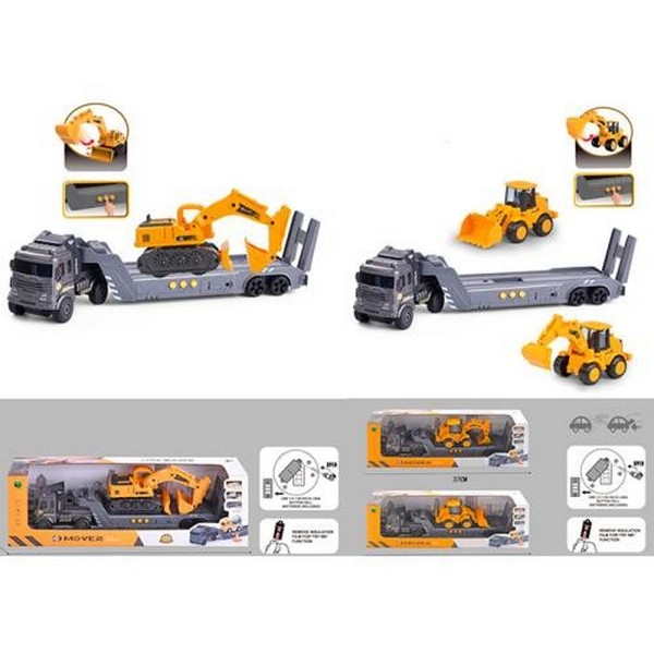 Трейлер 2632-8-9 (30шт) інерц, 40см, звук, будтехніка, рухливі деталі, 3 види(екскаватор+бульдозер, (шт)