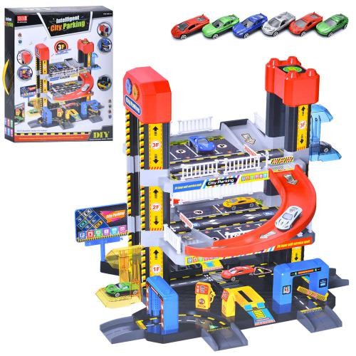 Гараж A333-238A (8шт) 57-58-в47см, ліфт, звук, світло, машинки, на бат-ці, в кор-ці, 41,5-54-14см (шт)