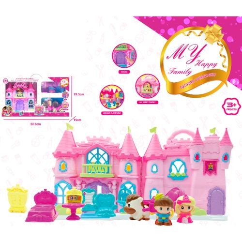 Замок 16926 (10шт) замок принцеси, 24-12,5-в25см, музика, світло, меблі, фігурки 2шт, карета, на бат (шт)