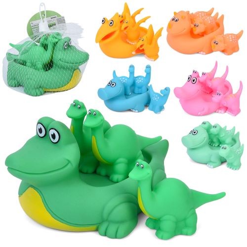 Іграшка для купання 228-1-2-3-4-5-6 (84шт) динозавр, сім'я динозаврів, набір 4шт(16см, 7см), пискавк (шт)