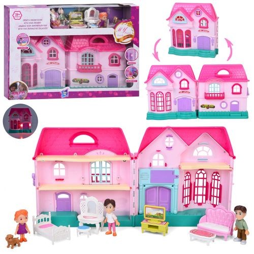 Будиночок 16925 (12шт) 24-12,5-в25см, звук, світло, меблі, фігурки 3шт, собака, на бат-ці, в кор-ці, (шт)