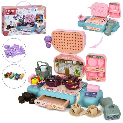 Кухня 1007-1 (24шт) 2в1(магазин), плита, 27-13,5-в15см, сканер, звук, світло, посуд, продукти, солод (шт)