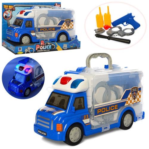 Машинка 661-173 (18шт) поліція, наручники, пістолет, рація, муз., світло, бат., кор., 35-22-14,5 см. (шт)