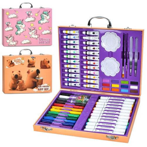 Набір для творчості MK 5690 (16шт) маркери двосторонні, фломастери, акв.фарби, фарби (тюбик), скріпк (шт)