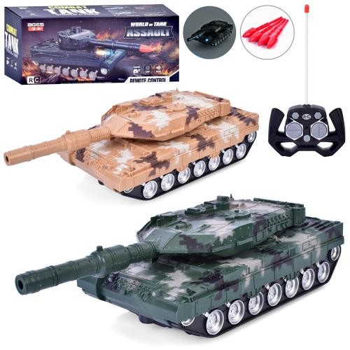 Танк 8051 (18шт) 28см, р/в, світло, стріляє, на бат-ці, 2 кольори, в кор-ці, 30-12-10,5 см (шт)