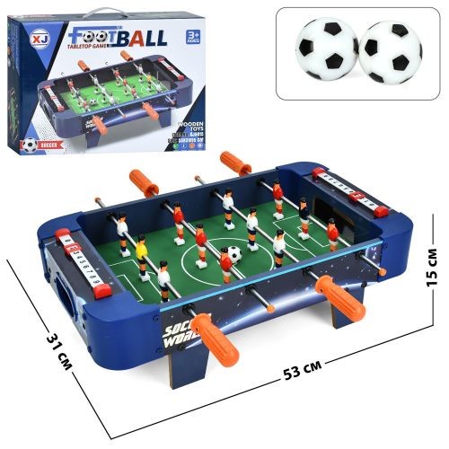 Футбол XJ6015 (12шт) дерев'яний, на штангах, на ніжках, 53-31-в15см, поле 40,5-28,5см, шкала ведення (шт)