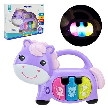 Піаніно муз. арт.PL-724-28 (120шт/2) Корівка,"Грайся та навчайся", батар, укр.мова, звуки,пісні, р-р (шт)