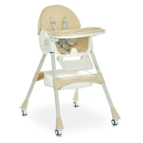 Стільчик M 6302 Beige (1шт) для годування, складний, 5-ти точ.рем., екошкіра, регул.підніжка, бежеви (шт)
