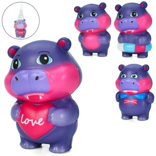 Іграшка MS 4680 (120шт) 11-8-6см, сквіши, антистрес, аромат., бегемот, 5 видів, в сітці, упаковка 12 (шт)