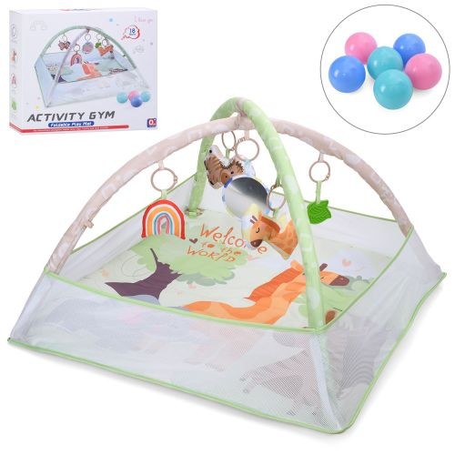 Килимок для немовляти 304 (8шт) 75-51см, 2в1(манеж 75-75см), 2 дуги, підвіски 5шт(пискавка, дзеркало (шт)