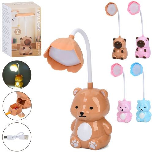 Нічник SY5506-SY5508 (60шт) настільна лампа, 27см, акум, точило для олівців, 2 режими світла, USBзар (шт)