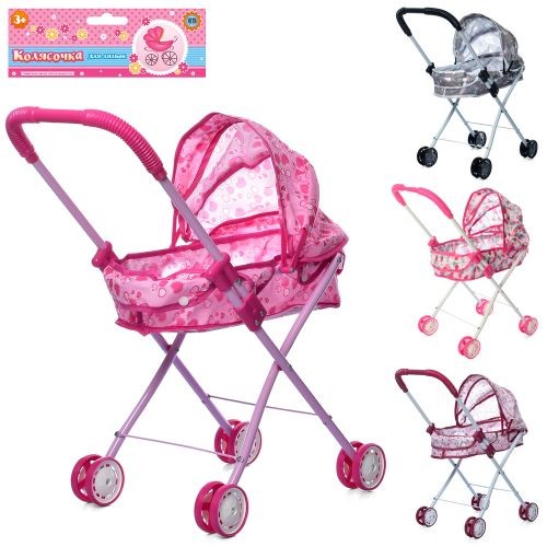 Коляска M 0354 U/R (8шт) мет, класика, подвійні колеса, 3 кольори, в в кульку 54-46-26см (шт)