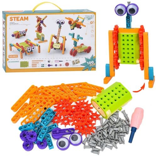 Конструктор 0912 (12шт) робототехніка, великі деталі, викрутка, блок (рухлива деталь, на бат-ці), 10 (шт)