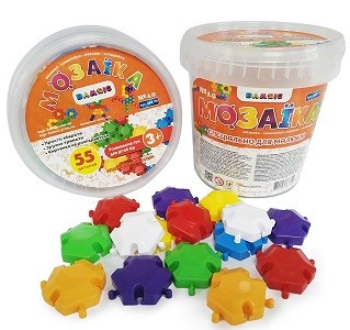 «Мозаїка-складайка мала№ 10 » діам 35 мм арт. 069/10  55  деталей відро, Набір дитячий  Бамсик (шт)