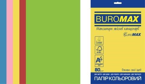 Папір кольоровий Euromax 80г/м2, INTENSIVE, 5кольорів, 20арк. BM.2721320E-99 (1/125шт) (шт)