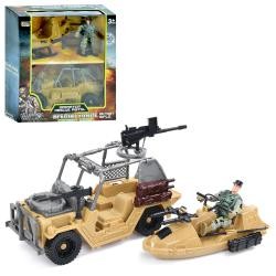 Набір з фігурками 6630AB (24шт) військовий, транспорт 2шт (джип 18см), солдат, зброя, 2 види, в кор- (шт)