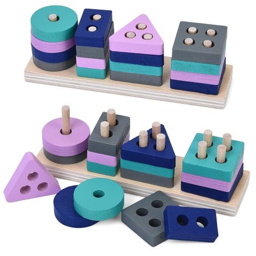 Дерев’яна іграшка Геометрика MD 0144 (50шт) 16дет, у пакеті, 13-4-3,5см (шт)