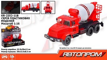 Будівельна техніка АВТОПРОМ КРАЗ арт. KR-2202-11B (12шт) батар.світло ,звук,  короб. 32,5*19*12см (шт)