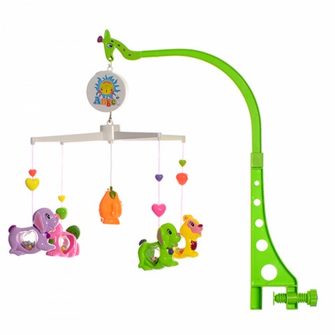 Карусель M 1245 U/R (36шт) на ліжечко, 3 види, заводна, муз, у кор-ці, 38,5-24-6,5см (шт)