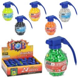 Кулі BB-5 (216шт) пластик, колба (граната) 10-5см, 24шт(6кольорів) в дисплеї, 33-9-23см (шт)