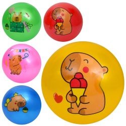 М'яч дитячий MS 4906 (120шт) 9 дюймів, 60г, капібара, мікс видів/5 кольорів, (шт)