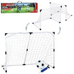 Футбольні ворота MR 1383 (6шт) 2в1 (1шт-185-70-в120см, 2шт-94-62-в71см), сітки 3шт, м'яч, насос, в к (шт)