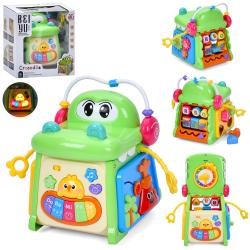 Гра MSS-007 (18шт) куб (крокодил), 20см, піаніно, сортер, шестерні, рухливі деталі, лабіринт, звук, (шт)