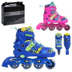 Ролики A4160-M (6шт) розсувні, шнурівка+бакля,алюм.рама, колеса ПВХ 66мм,1світло, устілка 20,5см(+2, (шт)