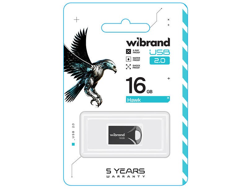 Флеш-накопичувач Flash Wibrand USB 2.0 Hawk 16Gb Black (WI2.0/HA16M1B) (шт)