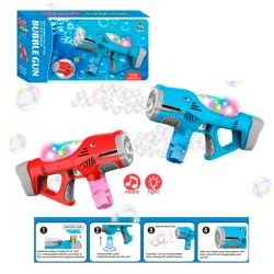 Мильні бульбашки XS300 (24шт) автомат-акула, 28,5см, світло, запаска 7,5-3,5см, 2 кольори, на бат-ці (шт)