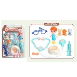 Набір лікаря DF546-148A (48шт) набір ветеринара, фігурка 9см, тварини 3шт, окуляри, стетоскоп, шприц (шт)