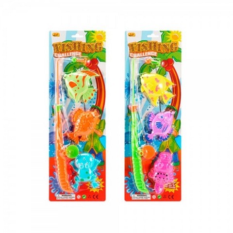 Риболовля 2219K (50шт) магнітна, вудка 1шт, морські мешканці 3шт, 2 види, на листі, 14-43,5-3см (шт)