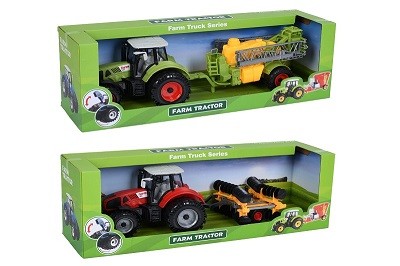 Трактор 8803E-6-7 (18шт) інерція, з причепом, сільськосподарська техніка, рухливі деталі, 2 види (35 (шт)