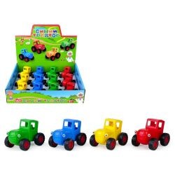 Трактор W-002 (216шт) СТ, 7см, гумові колеса, 12шт(4 кольори) в дисплеї, 28,5-6-24,5см (шт)