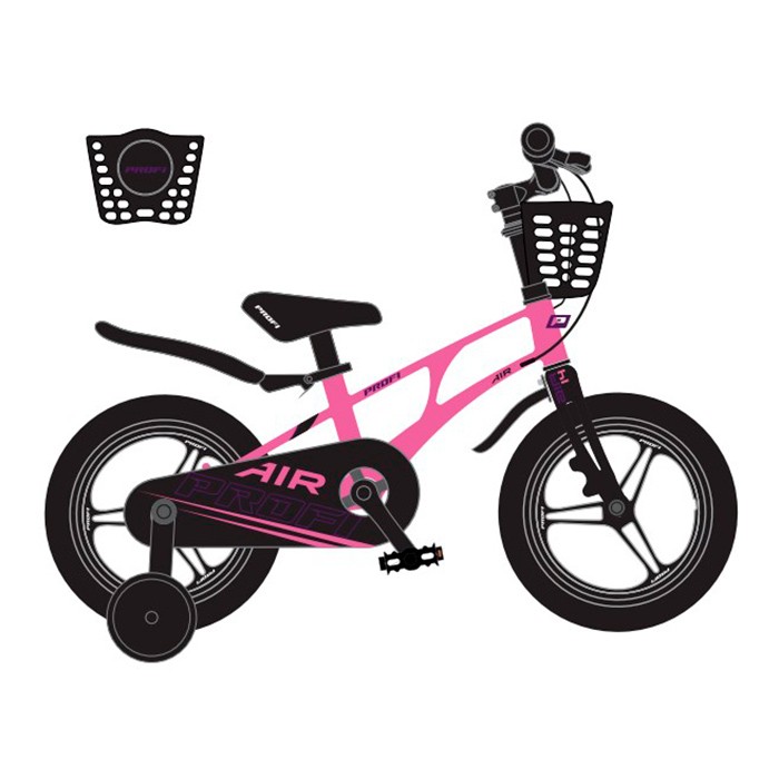 Велосипед дитячий PROF1 AIR PRO 14д. MB 141059 pink (1шт) SKD75,магнез.рама,вилка,обод,перед/зад.дис (шт)