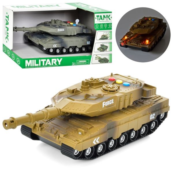 Танк WH1225B-2-3 (18шт)30см, інерція, звук, світло, рухлива вежа, на бат-ці (табл), 2 кольори, в кор (шт)