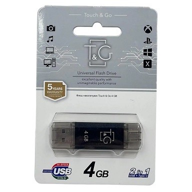 Usb флеш T&G 009 Star Type-C 4Gb  Black (шт)