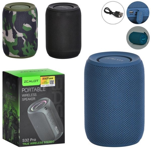 Колонка FG240430023Q (10шт) 12,5-9-9см, акум, 3,7V, світло, Bluetooth, USBзарядне, TFслот,мікс кольо (шт)