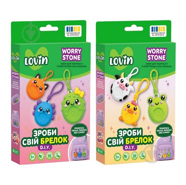 DIY Зроби свій брелок Worry Stones TM Lovin Набір для творчості з повітряним пластиліном 7000248 (шт)