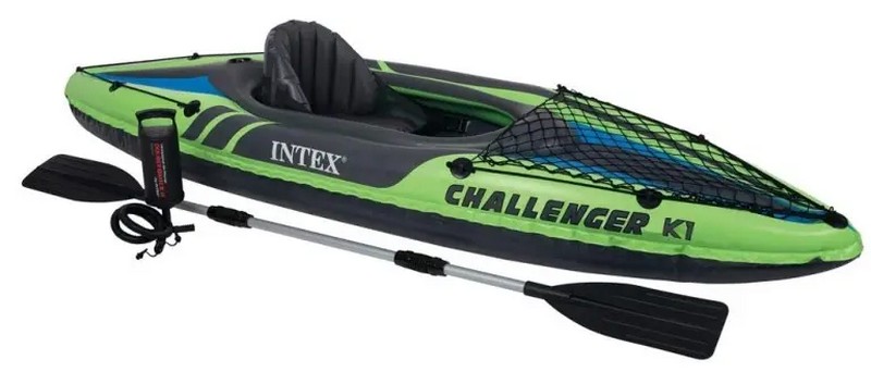 Човен 68305 (2шт) CHALLENGER K1 KAYAK 274-76-33 см, до 100кг, 1 чол, алюм.весло - 218см, насос 68614 (шт.)