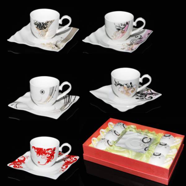 2323 Набір кавовий 12пр. Кристали (чашка-90мл, блюдце-12см) 2323 (шт.)