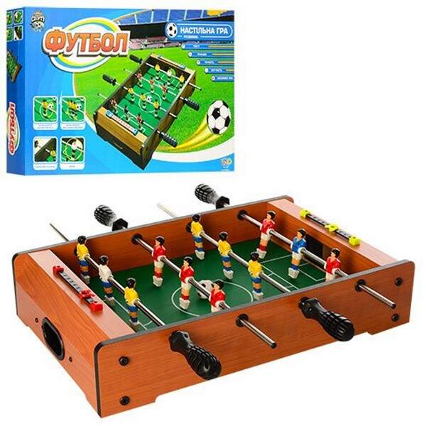 Футбол HG 235AN (12шт) дерев, на штангах, гр. поле 49-31см, м'яч 2шт, 3см, у кор-ці, 53-30,5-6см (шт.)