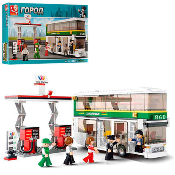 Конструктор SLUBAN M38-B0331 (12шт) двоповерховий автобус, фігурка, 403дет, в кор-ці, 47,5-28,5-7см (шт.)