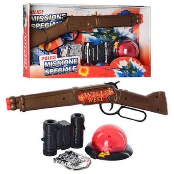 Набір поліцейського 68007 (48шт) рушниця 37см,бінокль,значок,маячок(звук,світло),в кор-ці,38-20,5-5, (шт.)