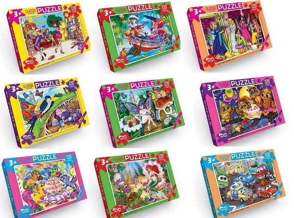 Пазли 120 ел. малі,картонні (40) C120-...-… (8шт/блок) (шт.)
