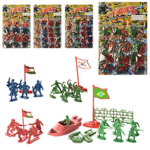 Комбат 241-42-45-46-2 (96шт) солдати, у кульку, 4 вид (2в-20шт на листі, 2в-12шт на листі) (шт.)