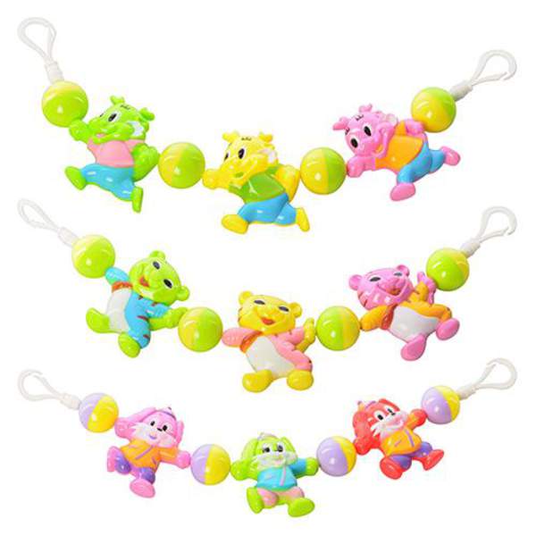 Брязкальце D052 (480шт) розтяжка на коляску, 3 види (тигренята, дракончики, собачки), в кульку, 42-8 (шт.)