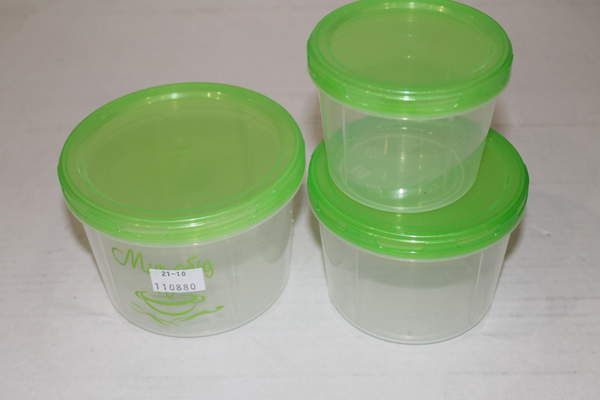 70з Наб.кругл.ємностей 0,3+0,5+0,7л. Зелена кришка (15шт) (шт.)