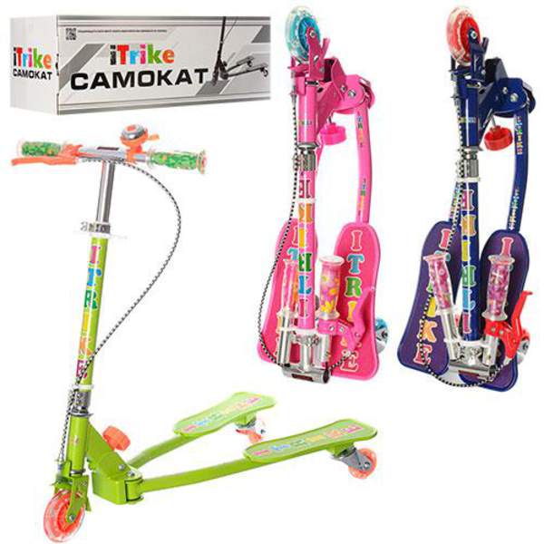 Самокат JR 3-017 (12шт) дрифт,сталь,колеса3штПВХсв(100мм,задн2шт-60мм),до79,5см,3колір,62-22,5-21 (шт.)