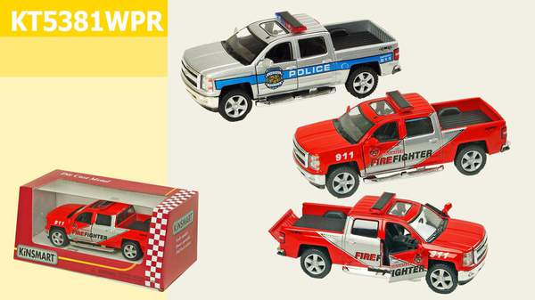 Модель джип 5'' KT5381WPR Chevrolet Silverado Police/Firefighter метал.інерц.відкр.дв.2в.кор./96/ (шт.)